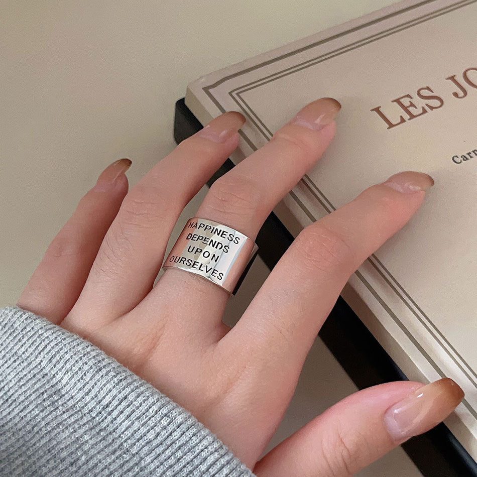 F관 - 925 실버 빈티지 레터링 볼드 반지 [J960] 25.10-5