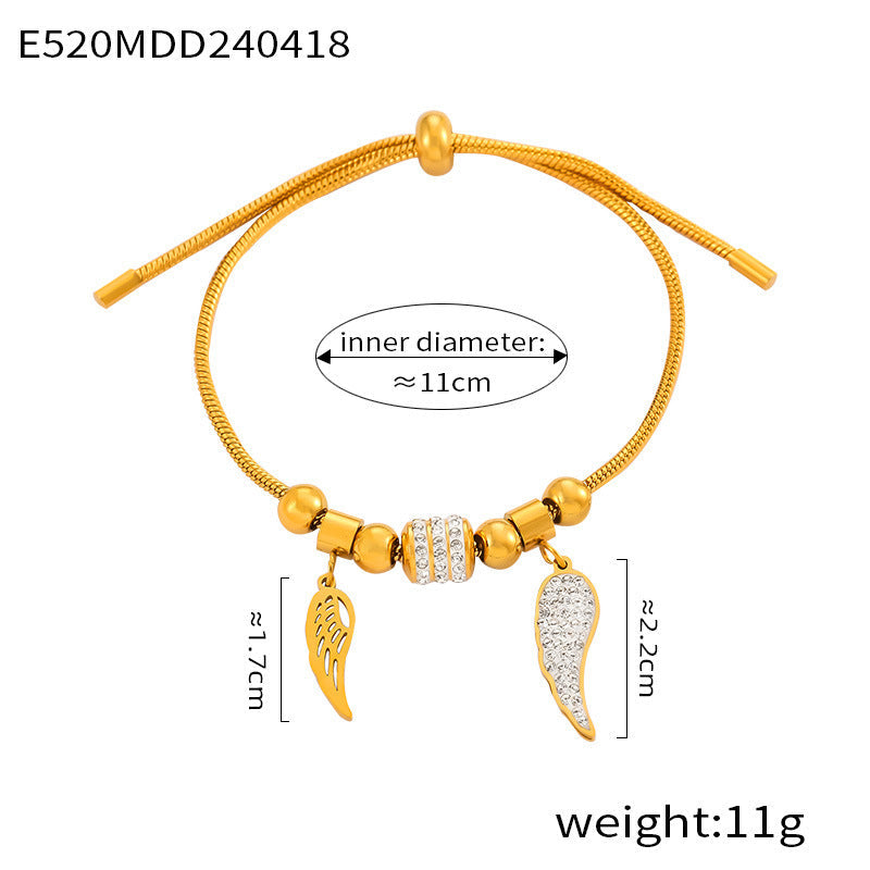 D관 - 빈티지 레트로 큐빅 장식 기하학 패턴 티타늄 스틸 도금 팔찌 [E514-21] 24.04-4