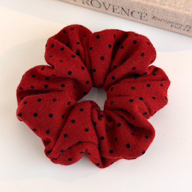 E관 - 레드 도트 패브릭 곱창 헤어밴드 머리띠 [27755] 25.12-1