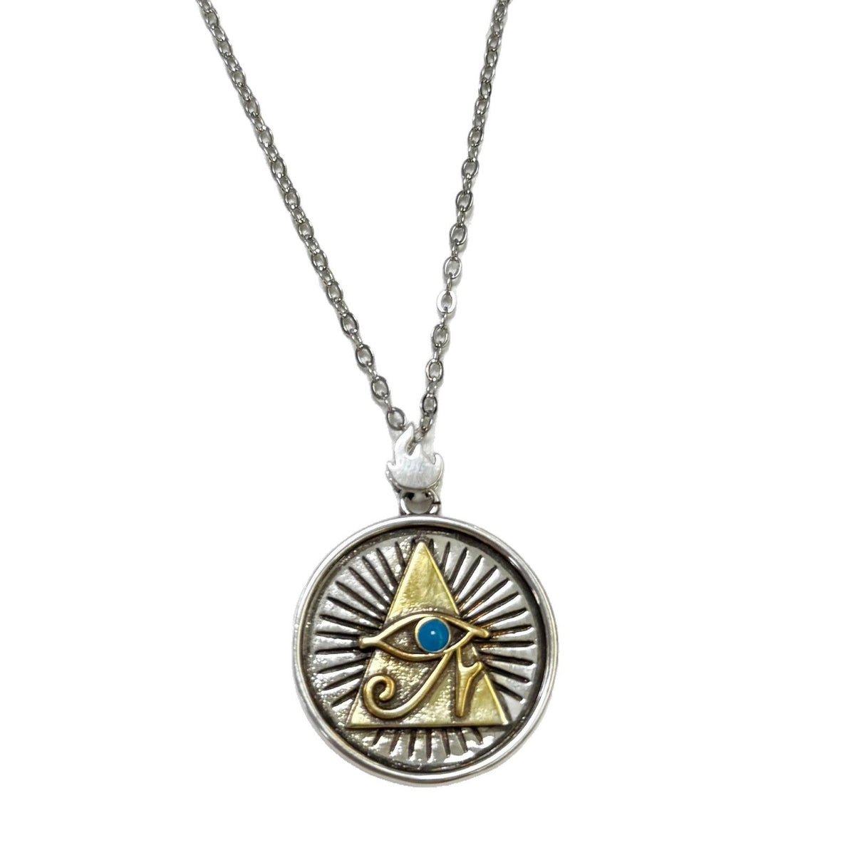 G관 - 빈티지 호루스의 눈 불꽃 문양 펜던트 남성용 목걸이 [X1209] 25.10-3