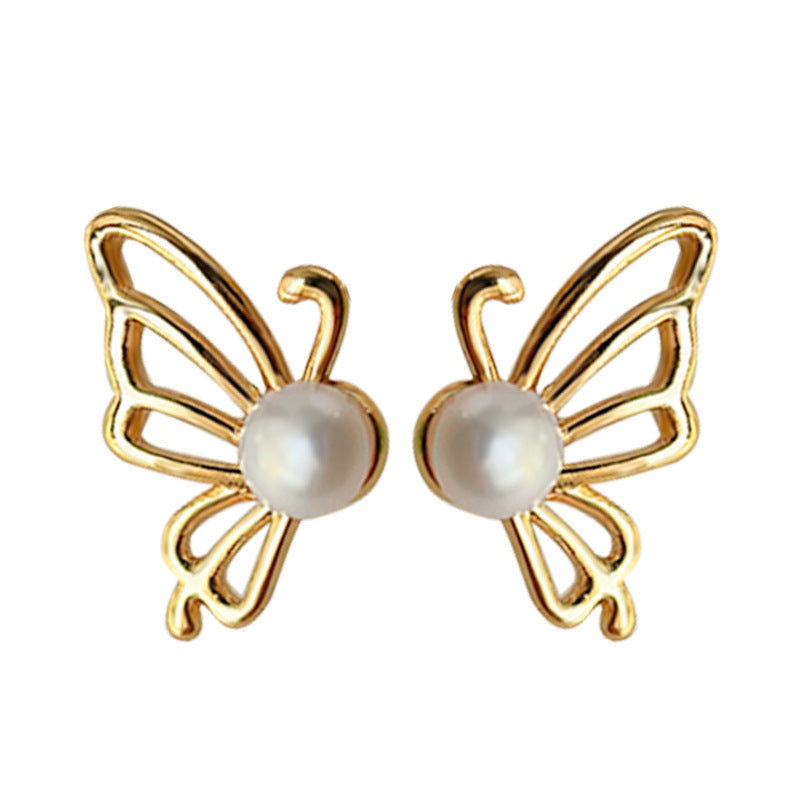 C관 - 깔끔한 나비 14K 도금 심플 귀걸이 [4143] 24.06-1