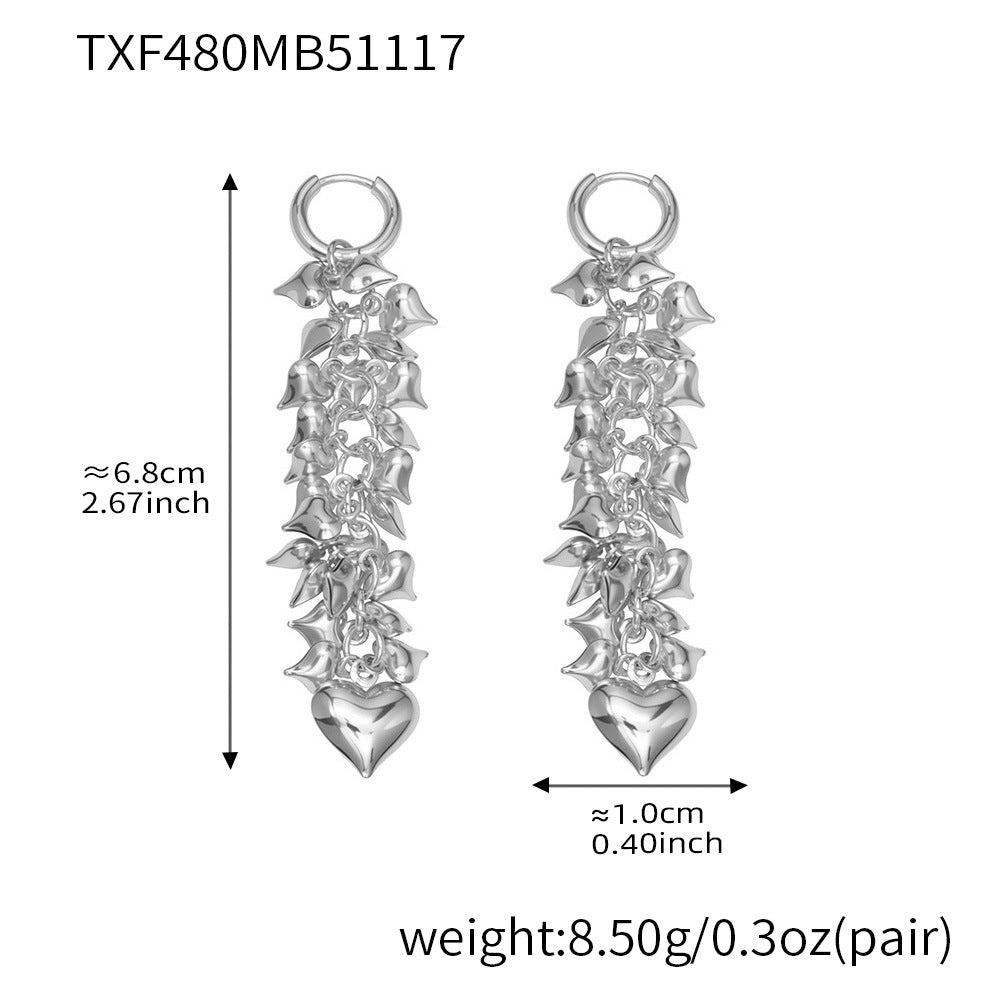D관 - 스테인리스 스틸 하트 핸드메이드 18K 도금 목걸이 귀걸이 [TXP480] 25.11-4