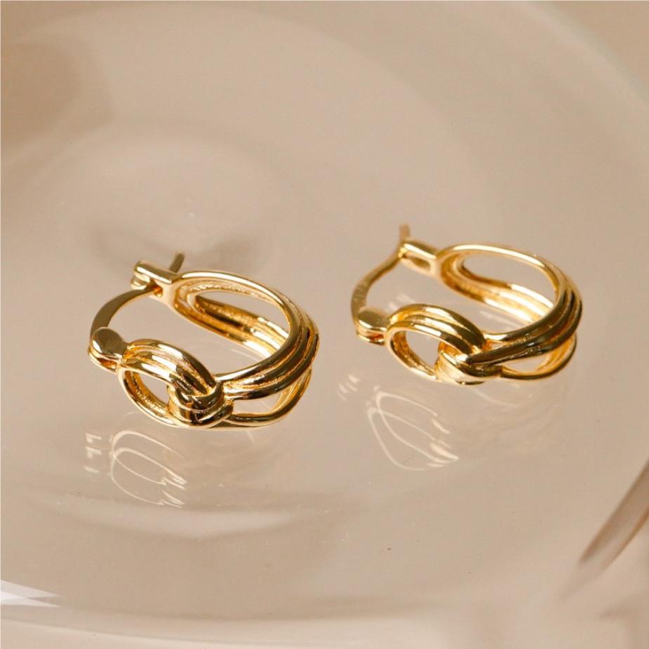 F관 - 925 실버 핸드메이드 매듭 모양 귀걸이 [C1086] 25.10-4