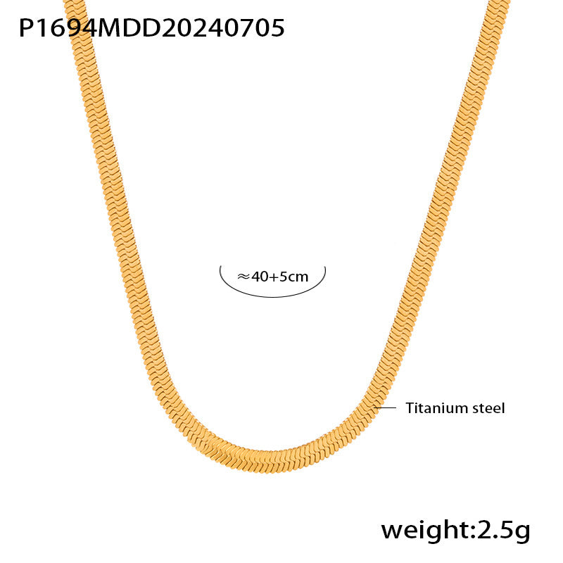 D관 - 티타늄 스틸 18K 도금 입체 하트 펜던트 레이어드 목걸이 [P1875-P1694] 24.07-3