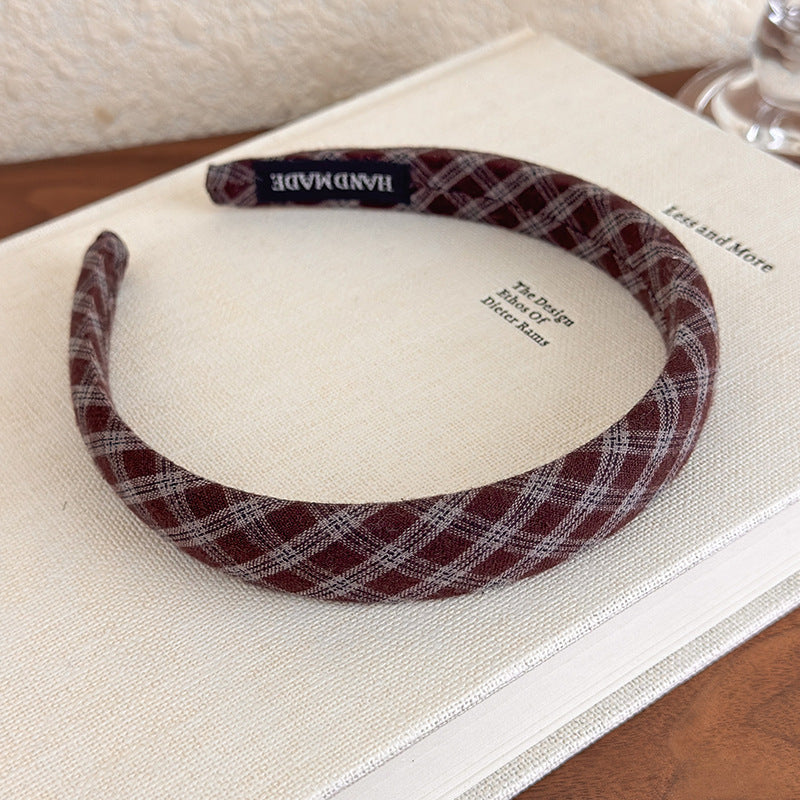 E관 - 체크 패브릭 슬림 머리띠 [27501] 25.09-4