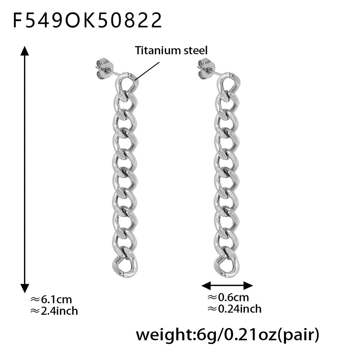 D관 - 스테인리스 스틸 18K 도금 리본 모자 체인 귀걸이 [F549-F1369] 25.08-5