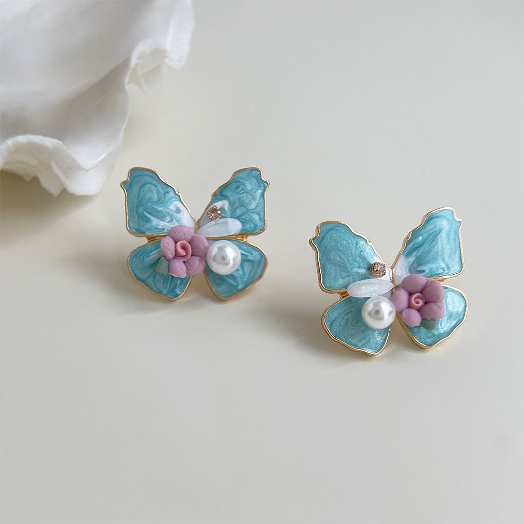C관 - 민트빛 나비 여름 14K 도금 귀걸이 [4369] 24.06-3