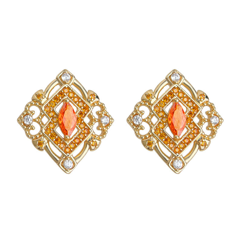 C관 - 925 은침 큐빅 빈티지 기하학 디자인 귀걸이 [6957] 25.10-4