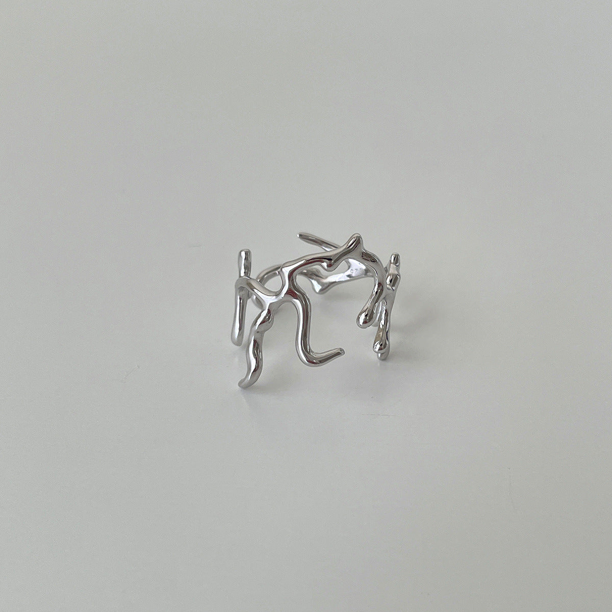 A관 - 925 실버 불규칙 나뭇가지 별 디자인 반지 [JZ-0708] 25.10-3