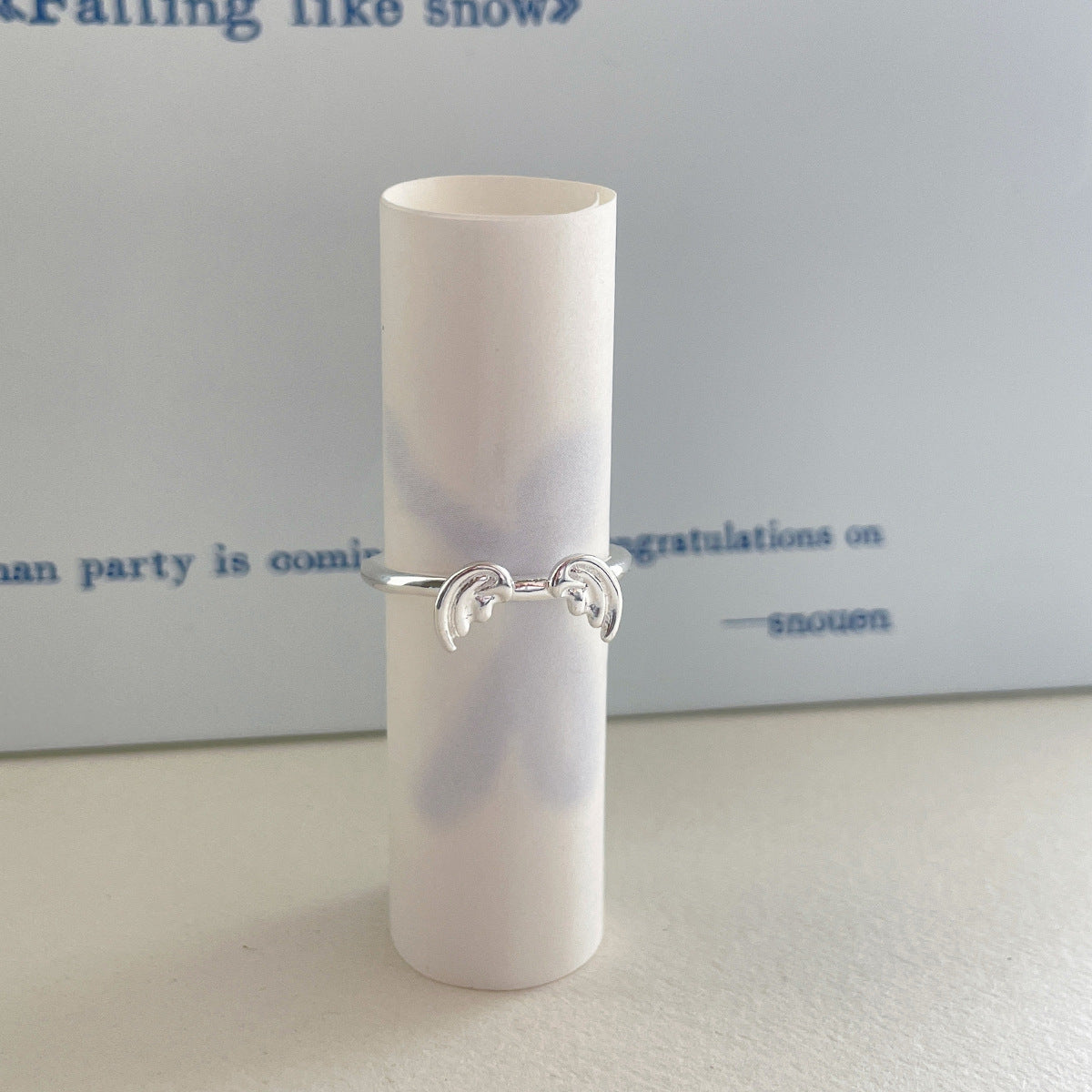 A관 - 925 실버 천사날개 별 디자인 오픈형 반지 [JZ-0717] 25.10-5