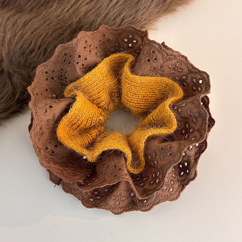 E관 - 패브릭 니트 레이스 곱창 헤어밴드 [27752] 25.12-1