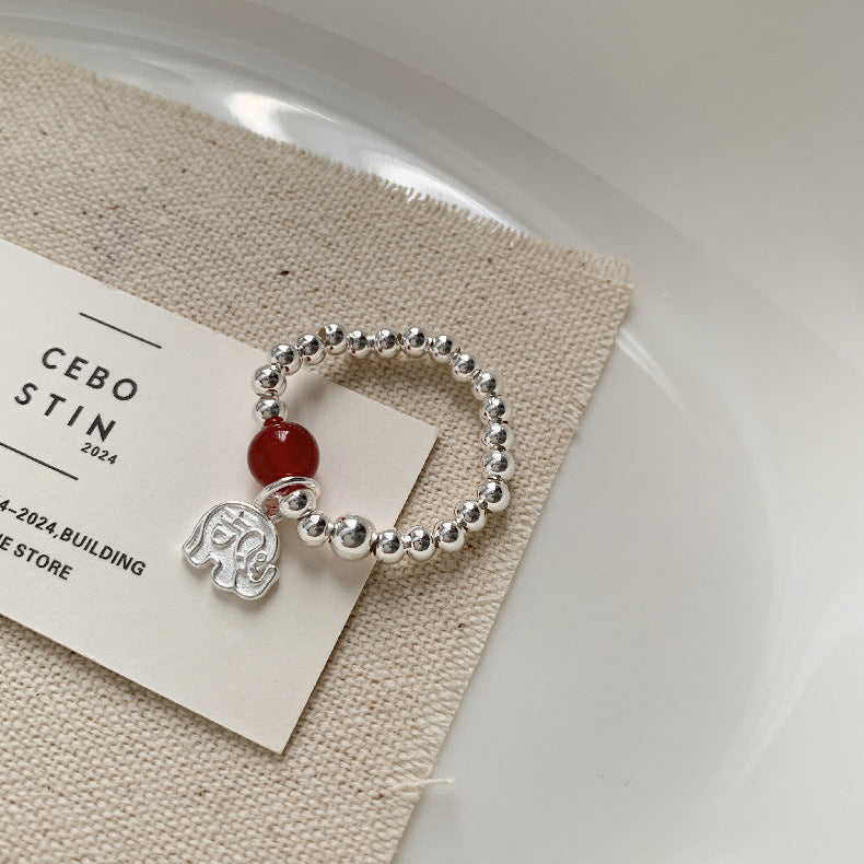 A관 - 미니 펜던트 홍마노 925 실버 비즈 반지 [1520-1527] 25.11-3