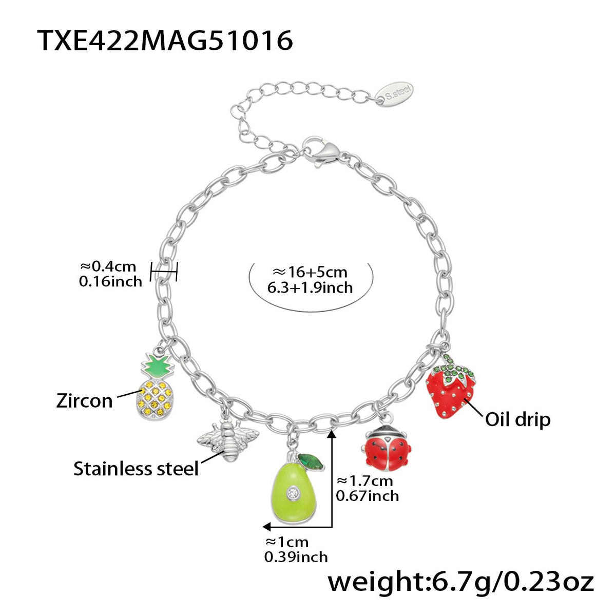 D관 - 스테인리스 스틸 큐빅 과일 열기구 지구본 펜던트 목걸이 팔찌 반지 [TXP422] 25.10-4