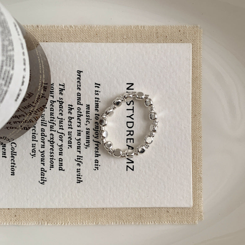 A관 - 아게이트 칼세도니 담수진주 비즈 925실버 반지 [RA] 25.11-4