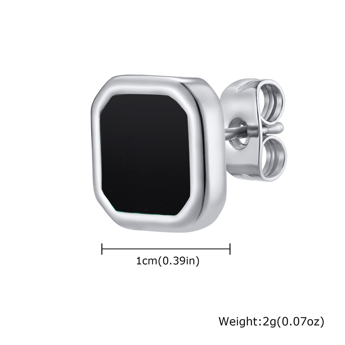 G관 - 스테인리스 스틸 심플 사각 모양 귀걸이 [ES-728] 25.12-2