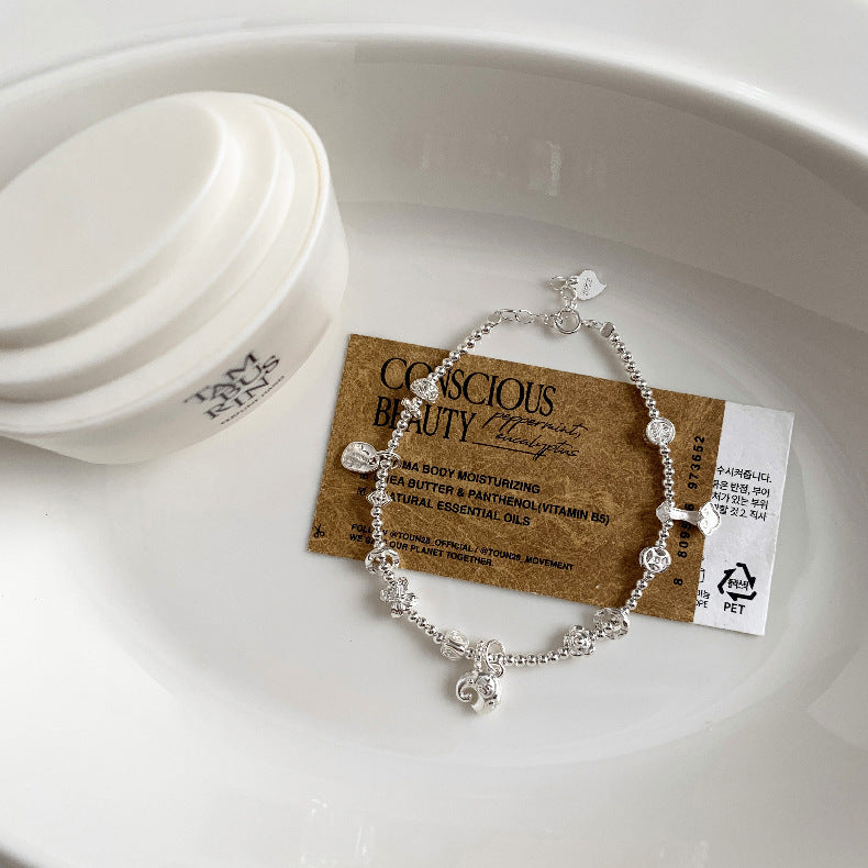 A관 - 동물 하트 라운드 비즈볼 925 실버 팔찌 [1615-1616-1617] 25.11-4