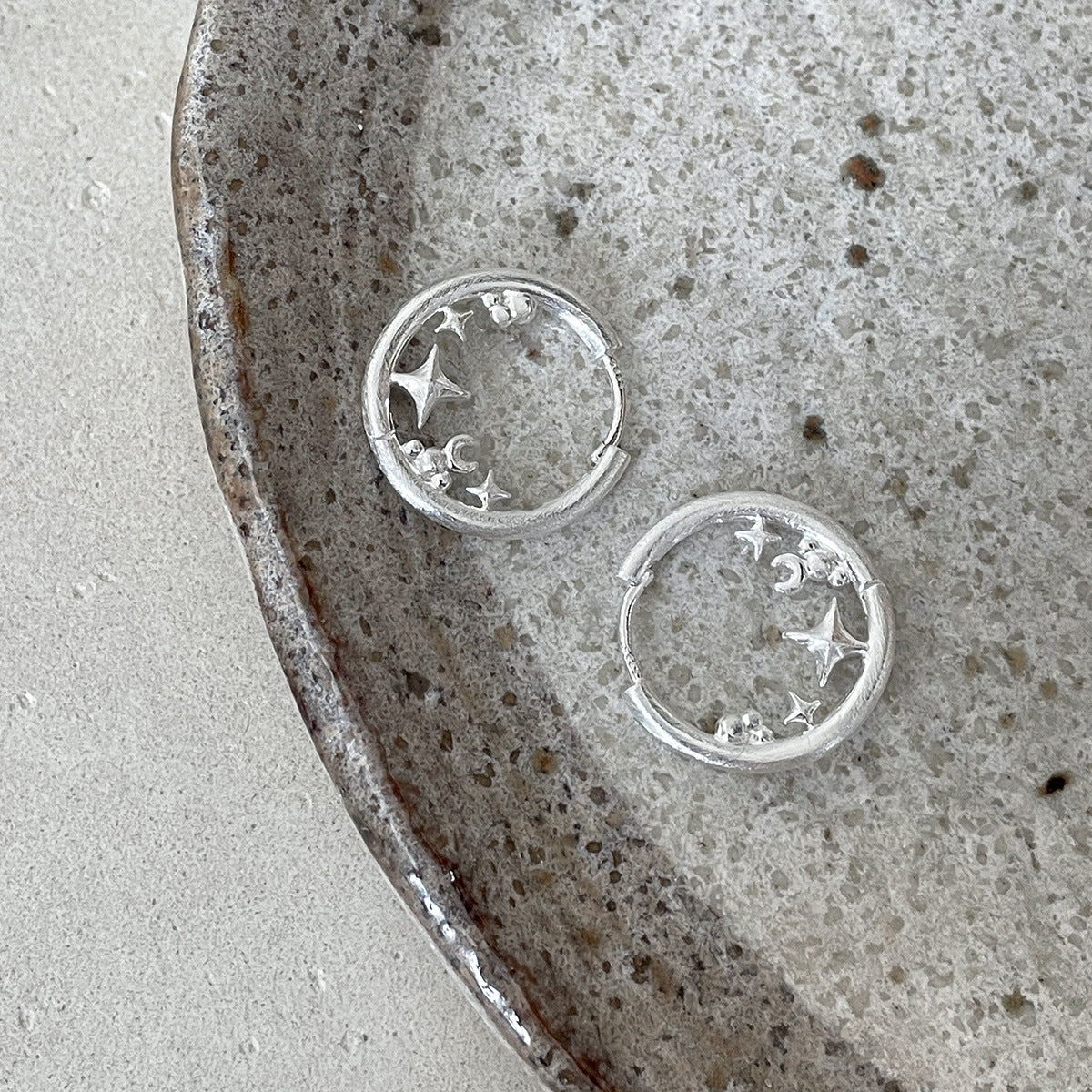 A관 - 샌딩 텍스처 별 디자인 링 귀걸이 [EH-4271] 25.11-4