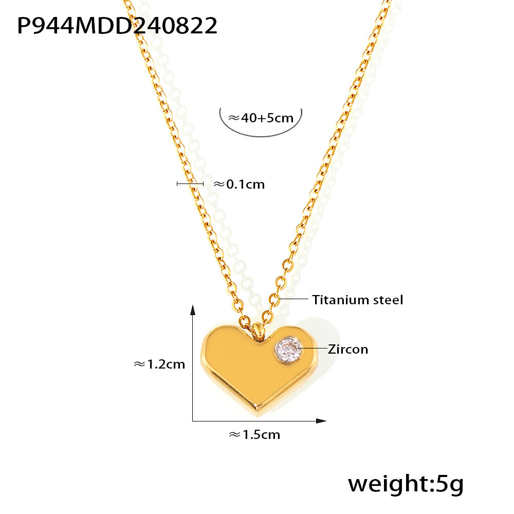 D관 - 프렌치 캐주얼 럭셔리 기하학적 팔각 디자인 티타늄 스틸 18K 도금 목걸이 [P134-346-479-944] 24.08-5