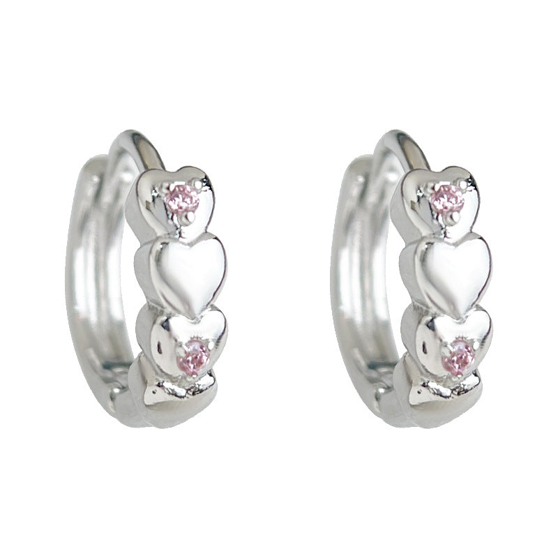 C관 - 심플 하트 큐빅 귀걸이 [5532] 25.02-2