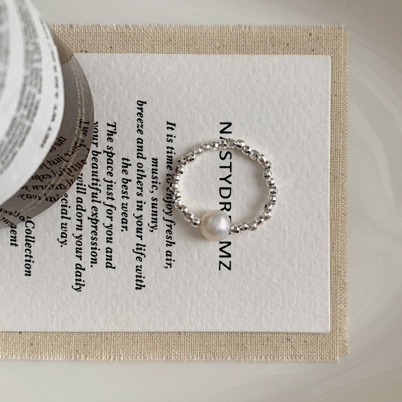 A관 - 아게이트 칼세도니 담수진주 비즈 925실버 반지 [RA] 25.11-4