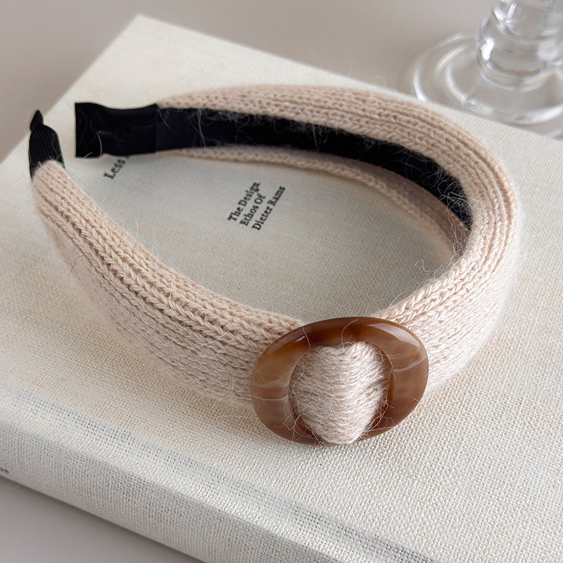 E관 - 니트 벨트 디자인 와이드 볼륨 머리띠 [27601] 25.10-4