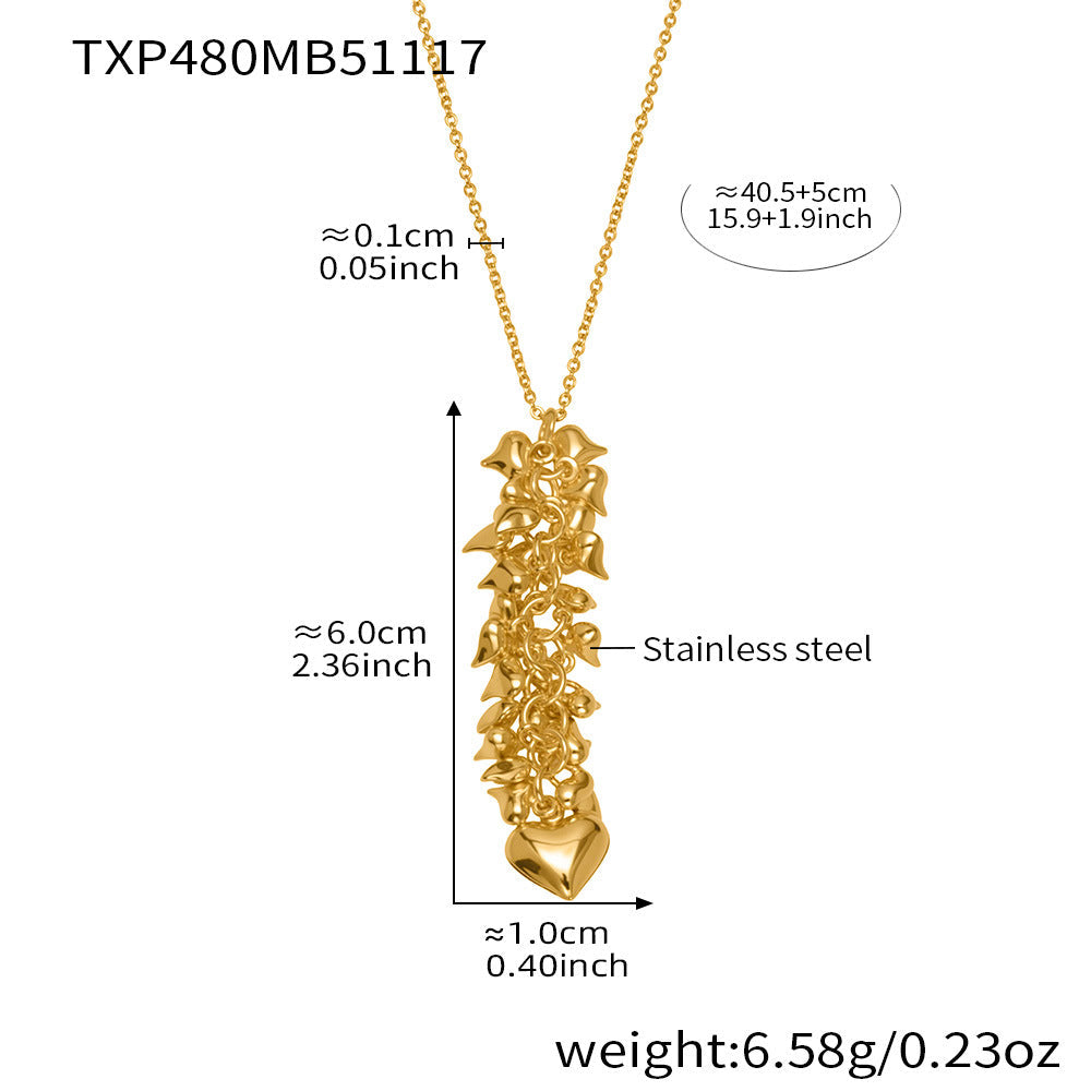 D관 - 스테인리스 스틸 하트 핸드메이드 18K 도금 목걸이 귀걸이 [TXP480] 25.11-4