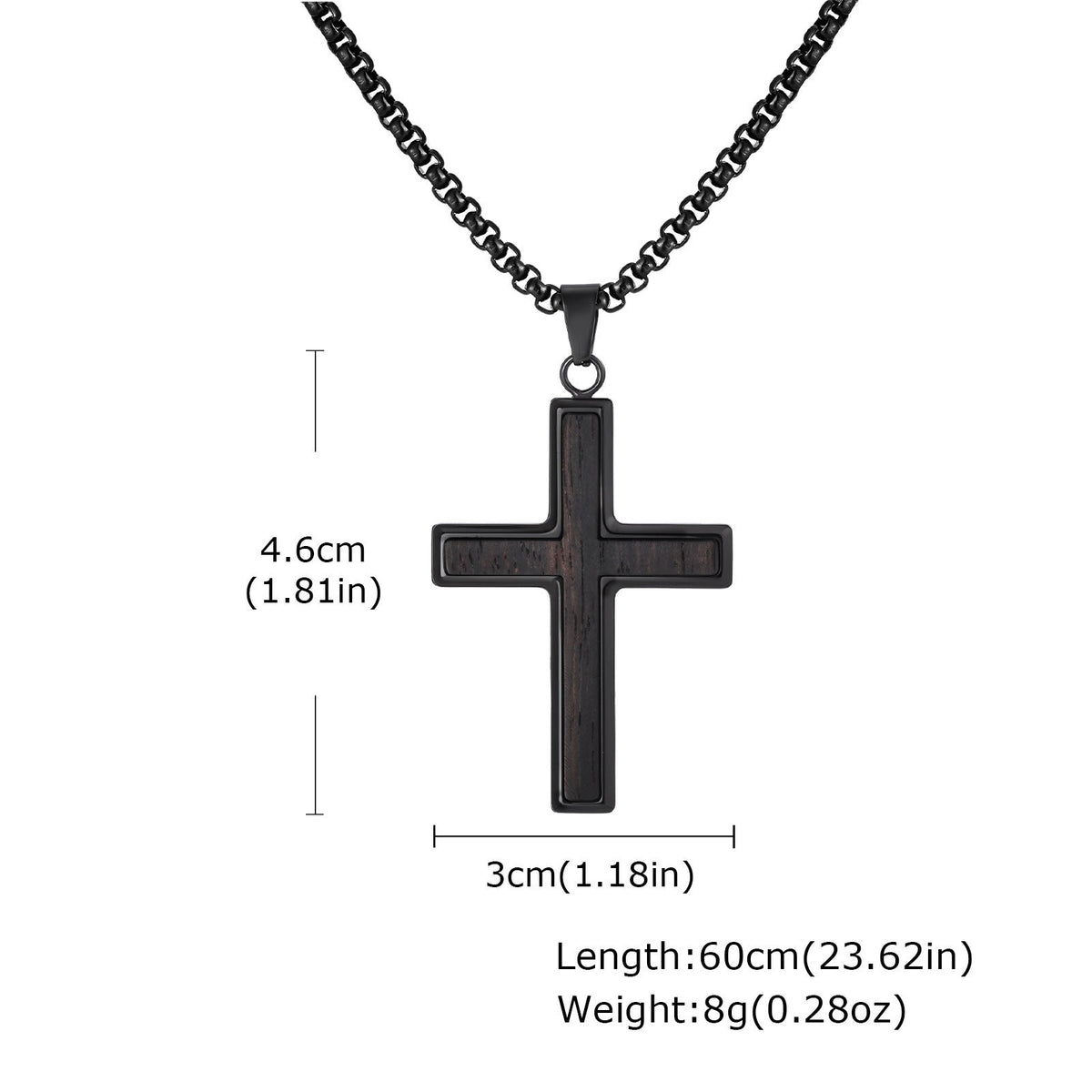 G관 - 흑단 유광 심플 십자가 펜던트 목걸이 [PN-2209] 25.10-4