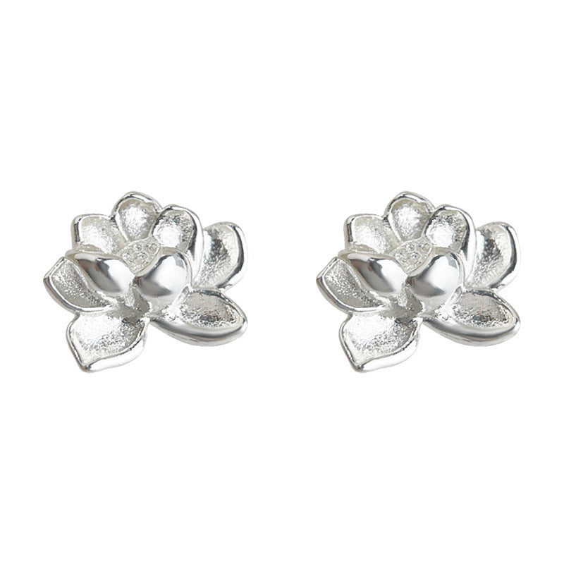 C관 - 실버톤 플라워 디자인 925 은침 귀걸이 [5581] 25.03-1