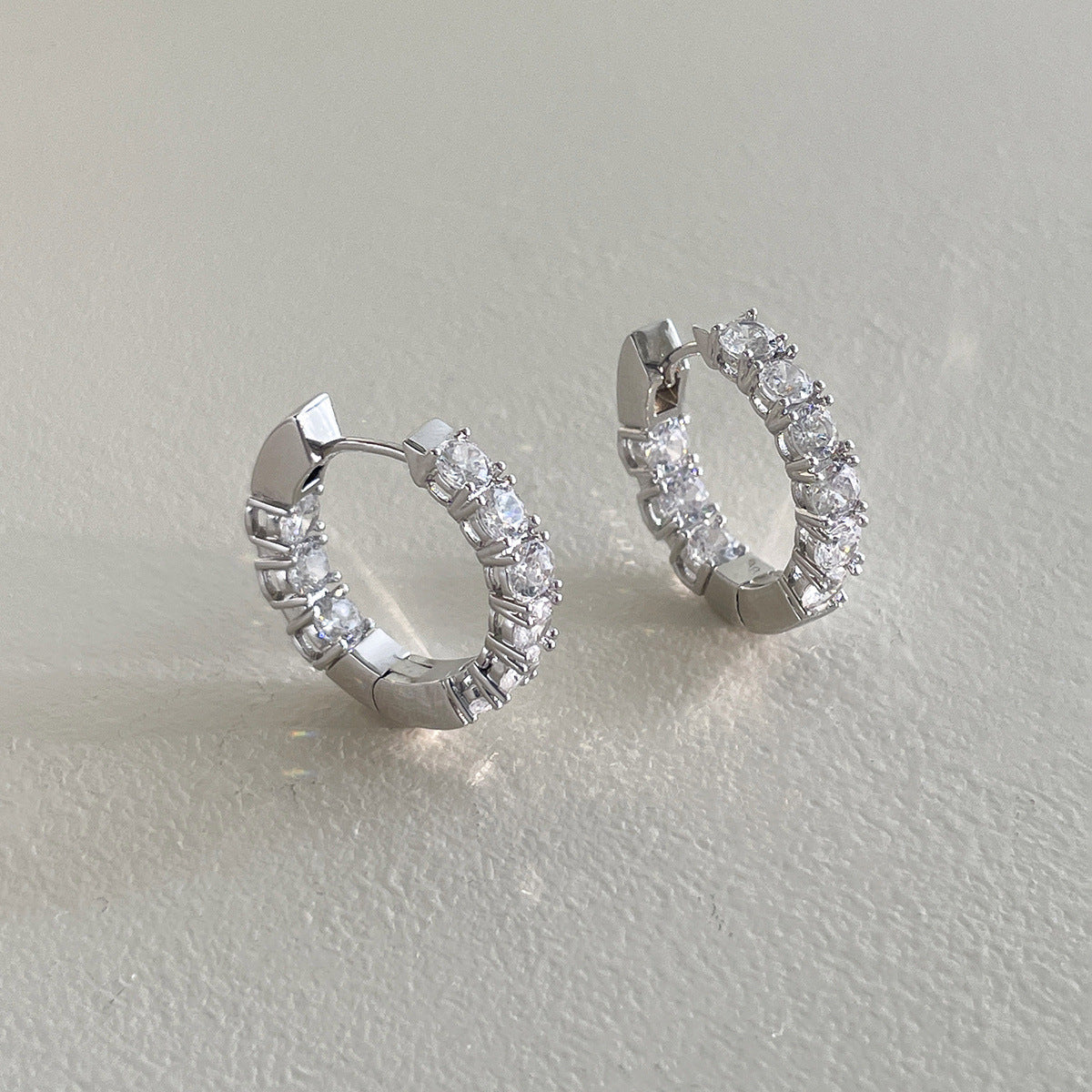 A관 - 925 은침 풀큐빅 링 귀걸이 [EH-4202] 25.10-3