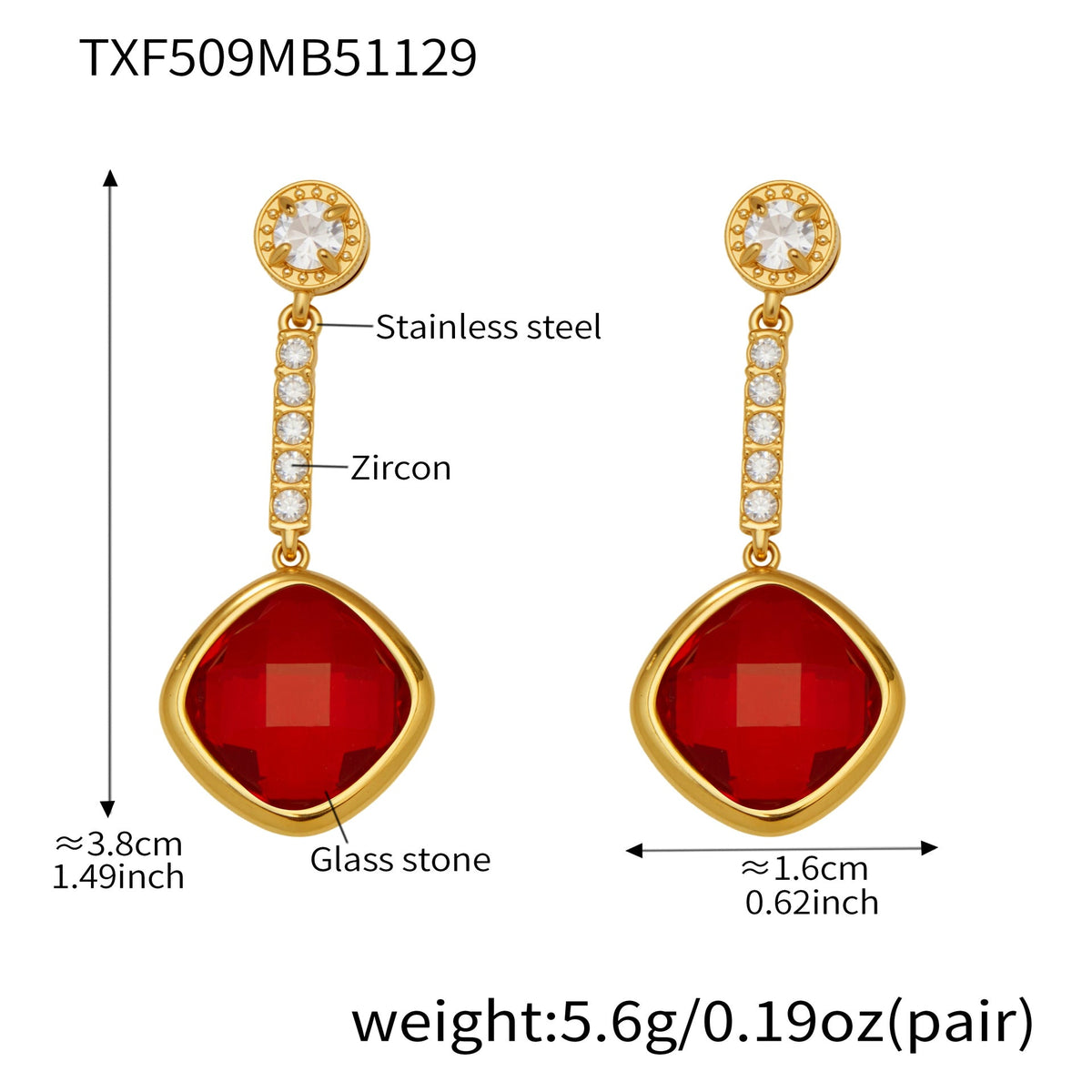 D관 - 스테인리스 스틸 둥근 사각 컷팅 큐빅 목걸이 귀걸이 팔찌 [TXP509] 25.12-1