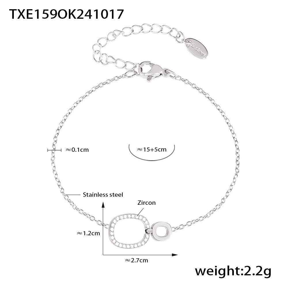 D관 - 스테인리스 스틸 큐빅 더블 서클 목걸이 팔찌 [TXP159-TXE159] 24.10-4