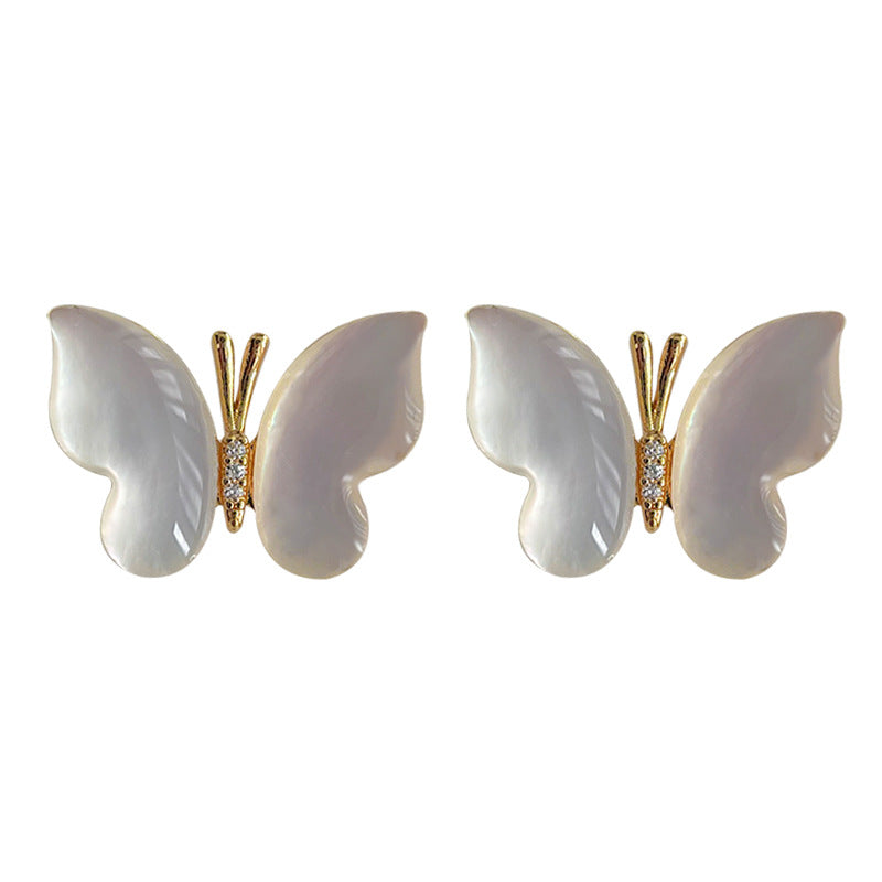 C관 - 진주 나비 미니 큐빅 스윗한 14K 도금 여름 귀걸이 [4500] 24.07-3