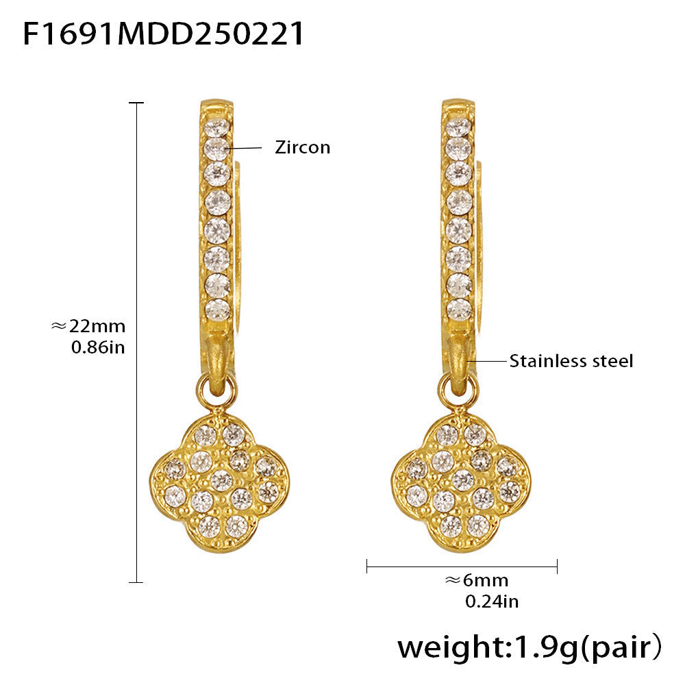 D관 - 별 달 큐빅 큐빅 18K 도금 귀걸이 [F1686-F1694] 25.02-3