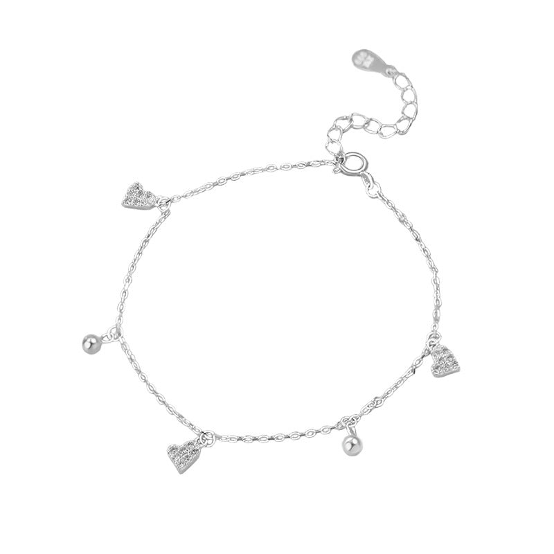 B관 - 999 실버 하트 원형 볼 펜던트 팔찌 [YC4225SL_1] 25.10-4