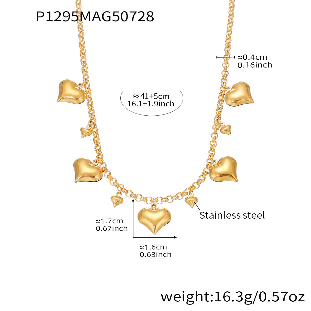 D관 - 18K 도금 스테인리스 스틸 하트 펜던트 목걸이 [P1295-D347] 25.08-1