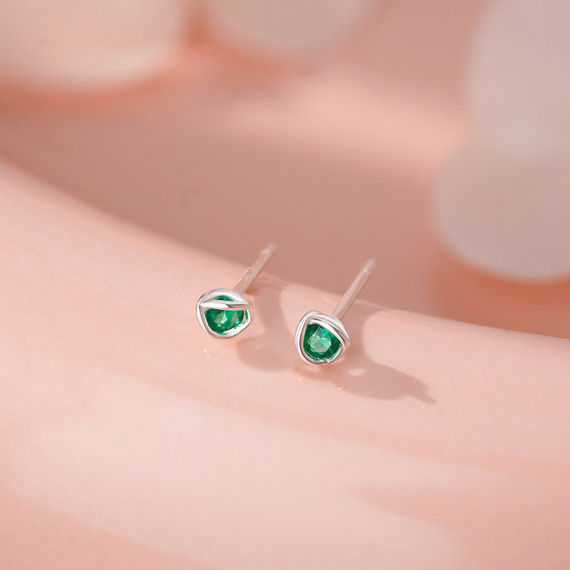 B관 - 999 실버 컬러 큐빅 스터드 귀걸이 [YC10043E] 25.12-1