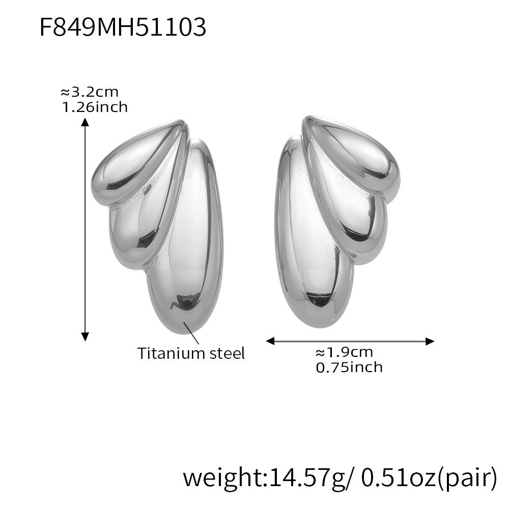 D관 - 스테인리스 18K 도금 날개 디자인 귀걸이 [F849] 25.11-1