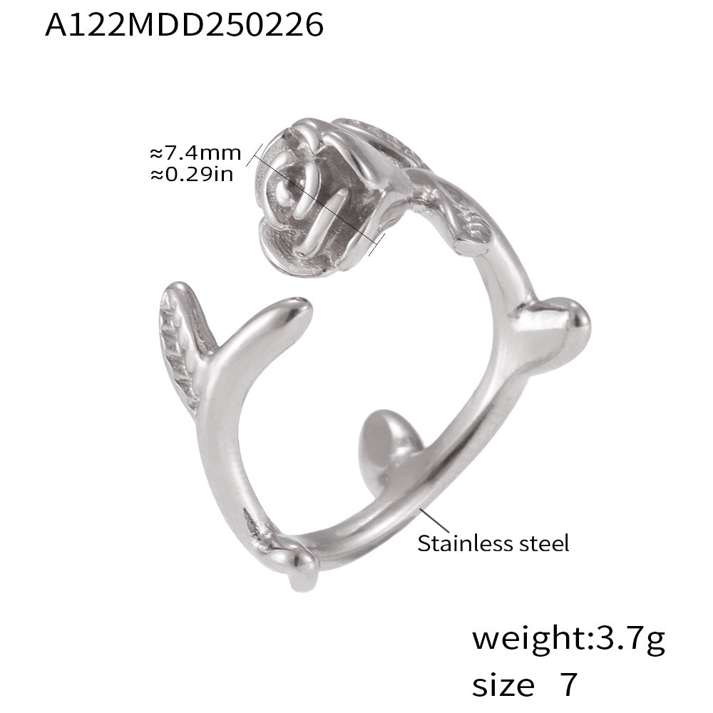 D관 - 18K PVD 도금 디자인 스테인리스 스틸 반지 [A849] 25.03-2