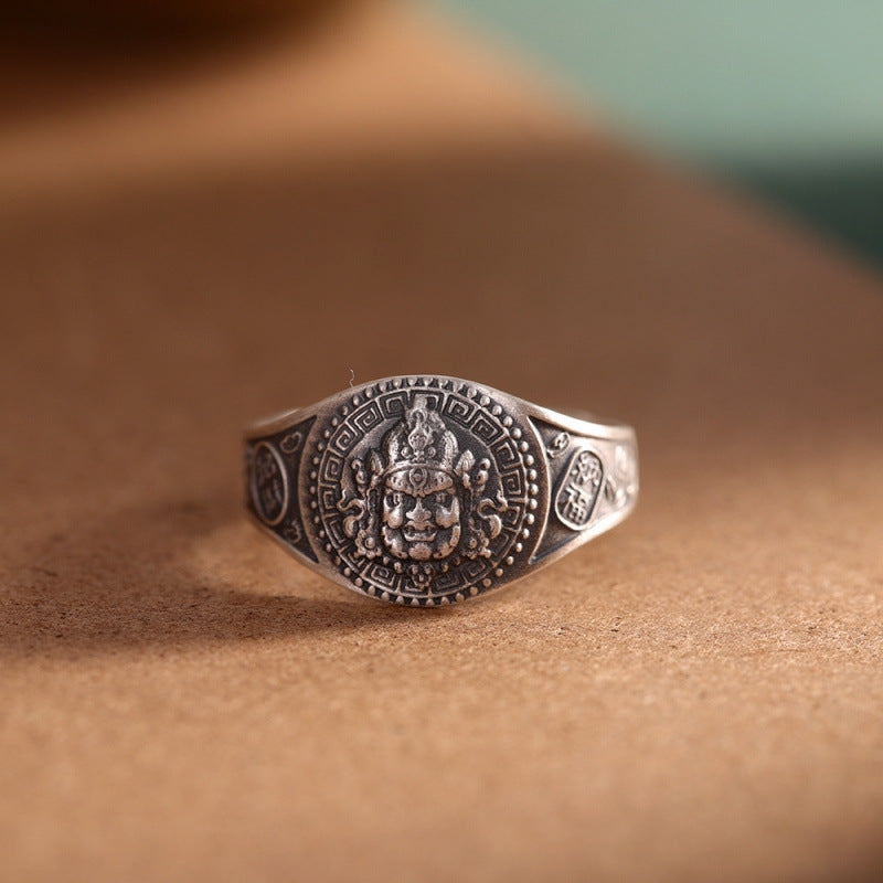 G관 - 빈티지 행운 길운 문양 디자인 남성용 반지 [J2557] 25.10-3