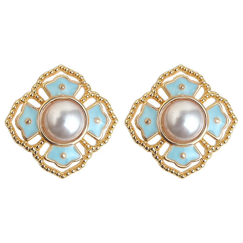 C관 - 문양 패턴 진주 925 은침 귀걸이 [7151] 25.12-1