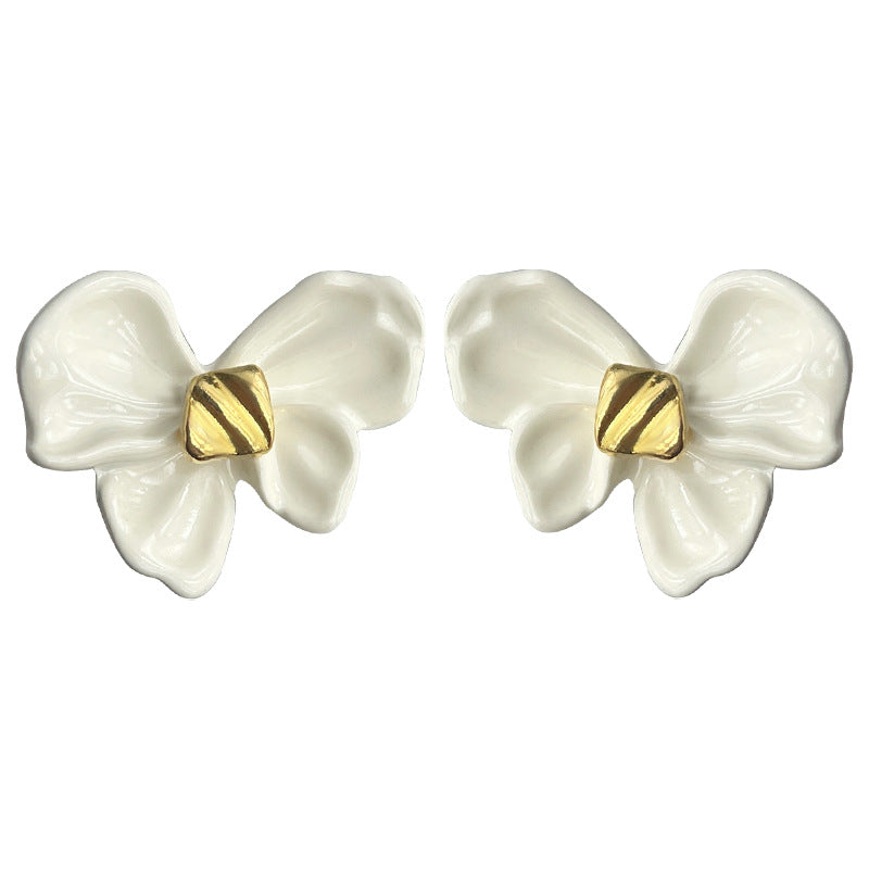 C관 - 에나멜 리본 여름 14K 도금 우아한 귀걸이 [4439] 24.07-1