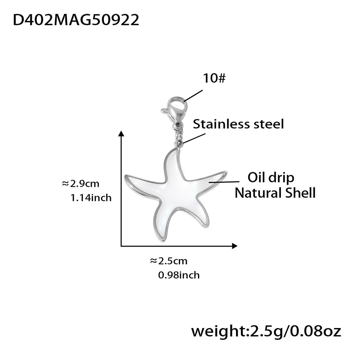 D관 - 천연 자개 에나멜 하트 별 펜던트 스테인리스 스틸 귀걸이 반지 [TXF410] 25.09-4