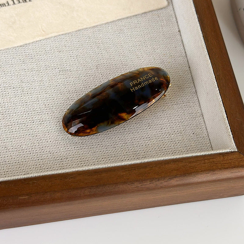 E관 - 프렌치 타원형 셀룰로이드 소형 헤어핀 [24383] 25.10-2