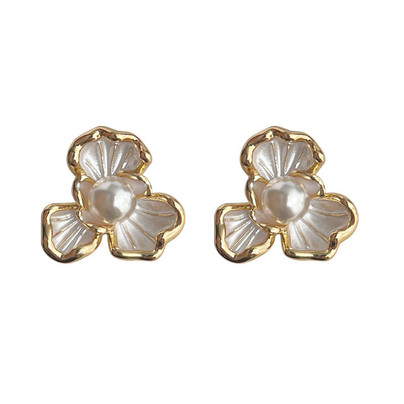 C관 - 아이리스 14K 도금 입체 꽃 귀걸이 [4419] 24.07-2