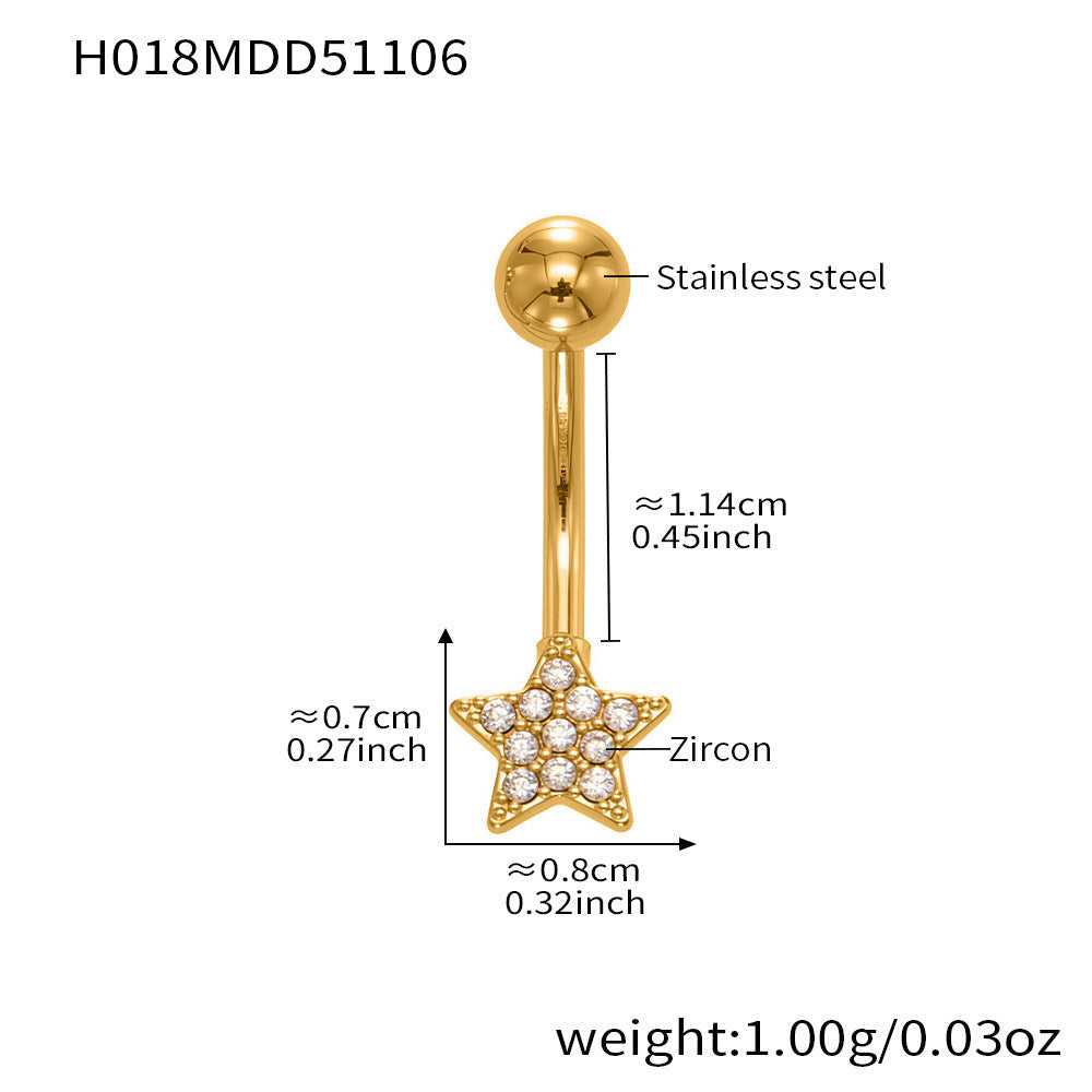 D관 - 스테인리스 스틸 풀 큐빅 18K 도금 피어싱 귀걸이 [H009] 25.11-2