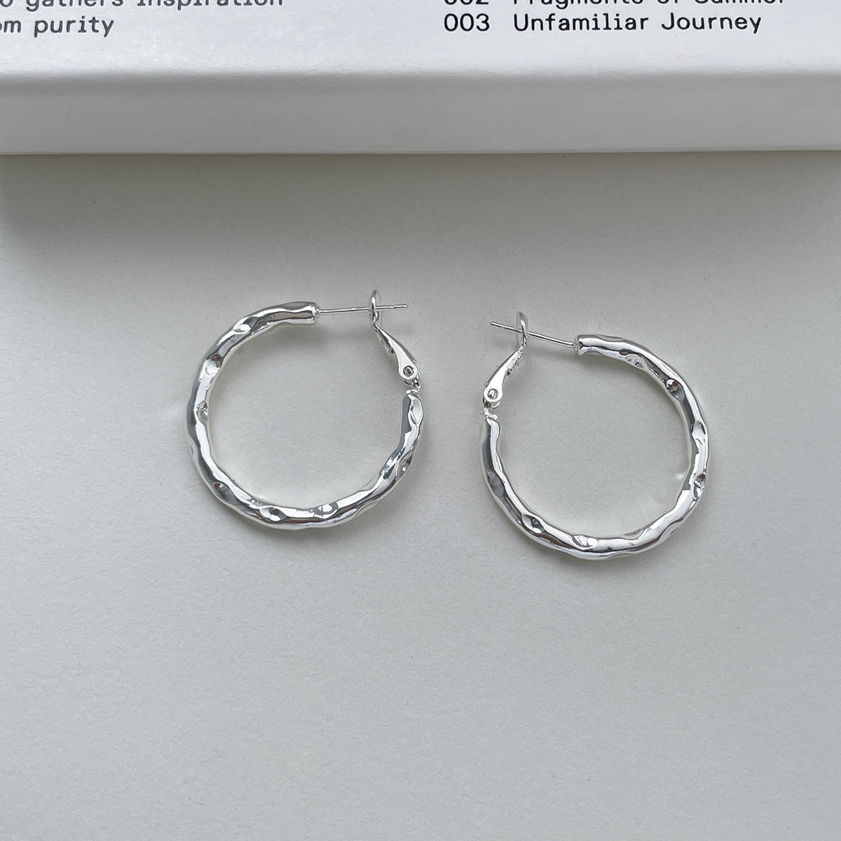 A관 - 925 은침 비정형 심플 링 귀걸이 [EH-4122] 25.12-2