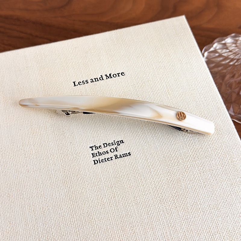 E관 - 일자형 골드 포인트 셀룰로이드 스프링 헤어핀 [27606] 25.10-4