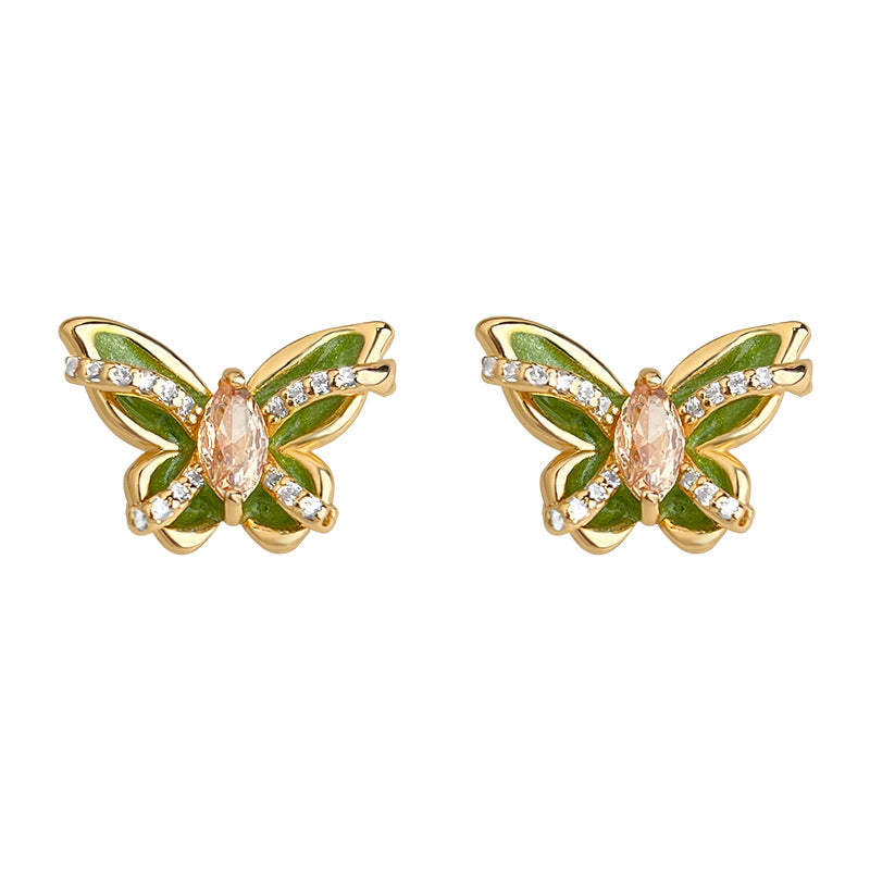 C관 - 925 은침 큐빅 나비 디자인 귀걸이 [6923] 25.10-3