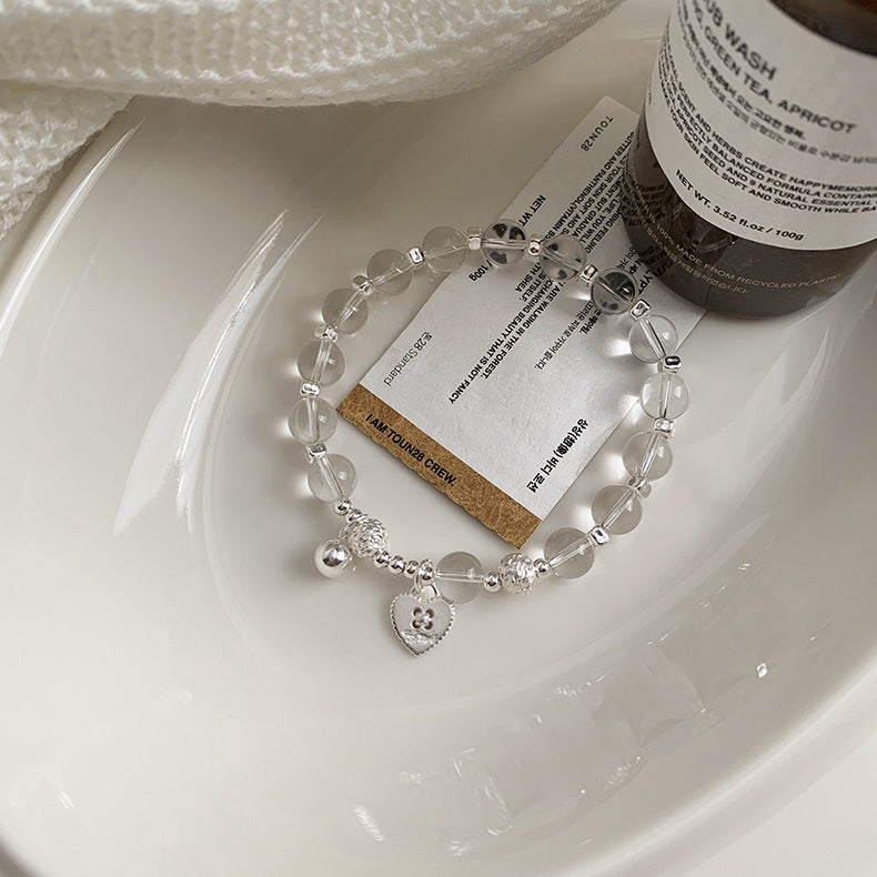 A관 - 925 실버 하트 크리스탈 글라스 비즈 팔찌 [1071] 25.10-2