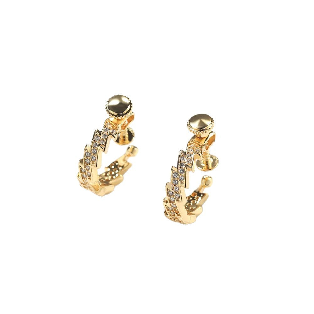 G관 - 번개 디자인 큐빅 귀찌 귀걸이 [ER884] 25.11-4